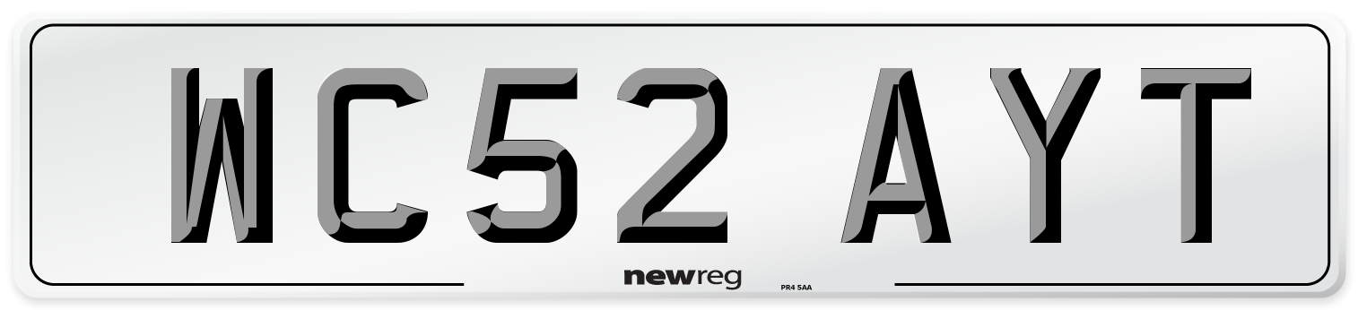 WC52 AYT Number Plate from New Reg